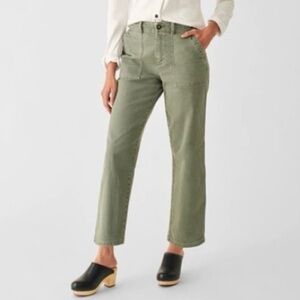 FAHERTY Utility Cargo Stretch Pocket Pants Army Green Women Size 26 Normcore